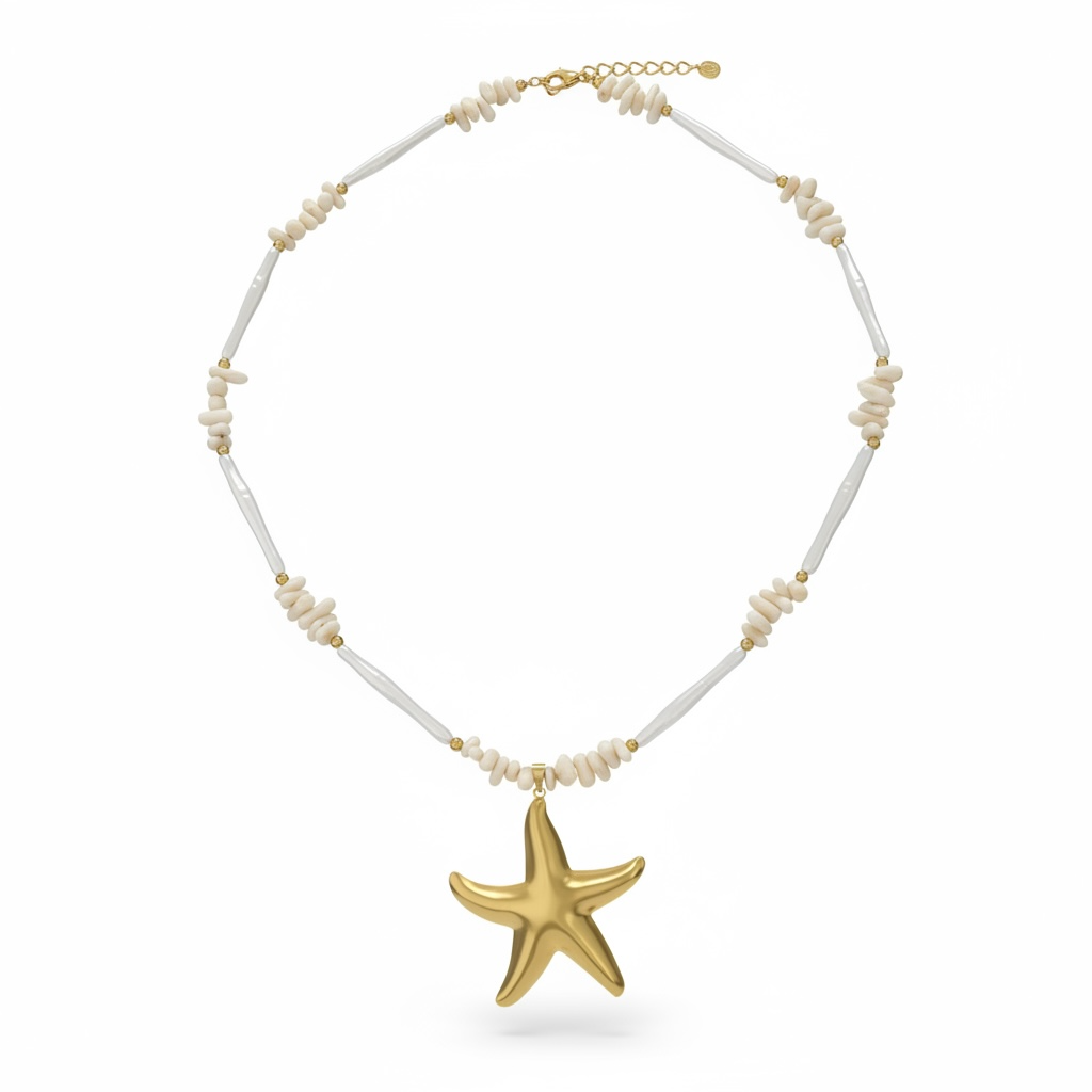 Pearl & Shell Starfish Necklace