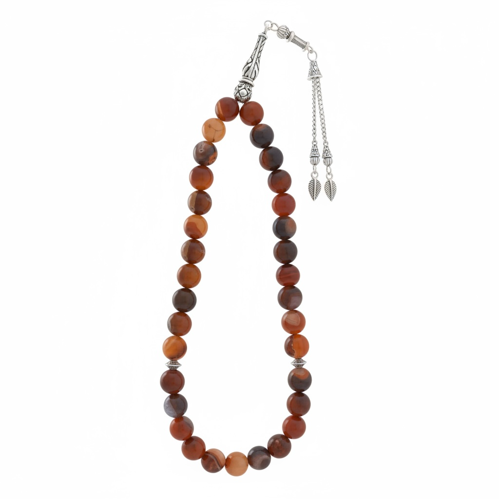 Carnelian Agate Prayer Beads — Sibha