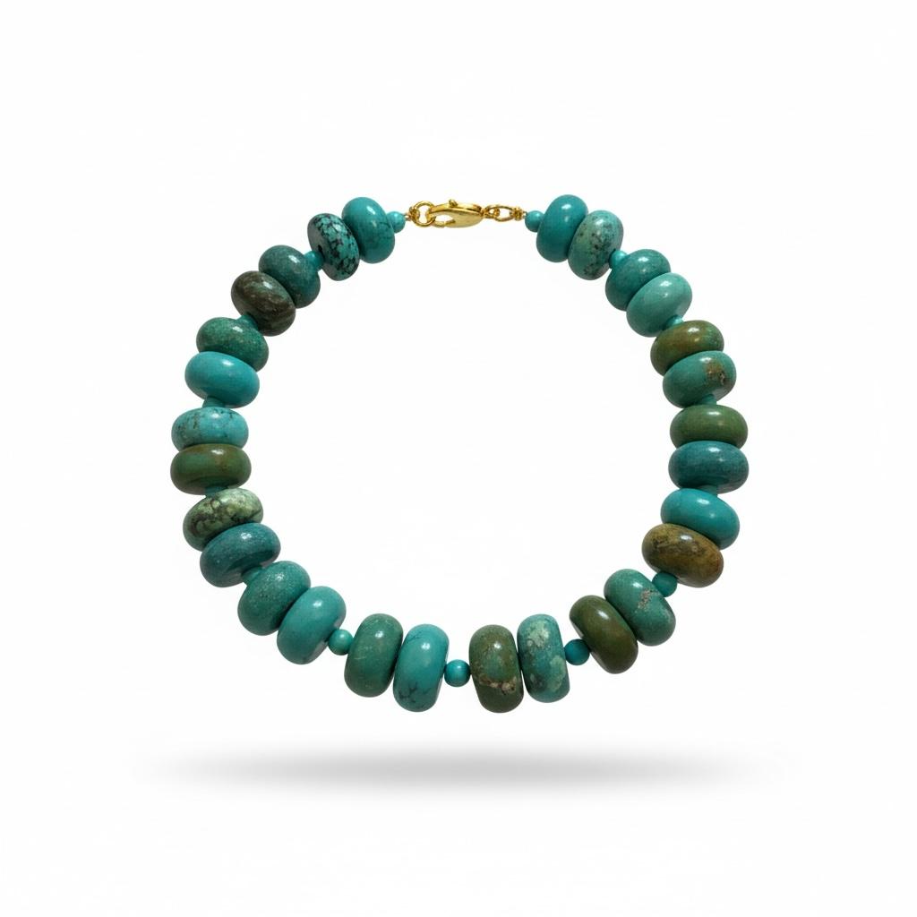 Turquoise Rondelle Beaded Bracelet