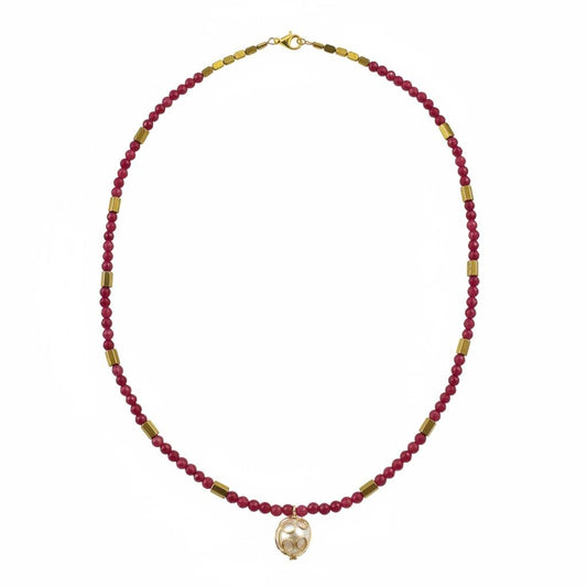Ruby & Pearl Beaded Necklace